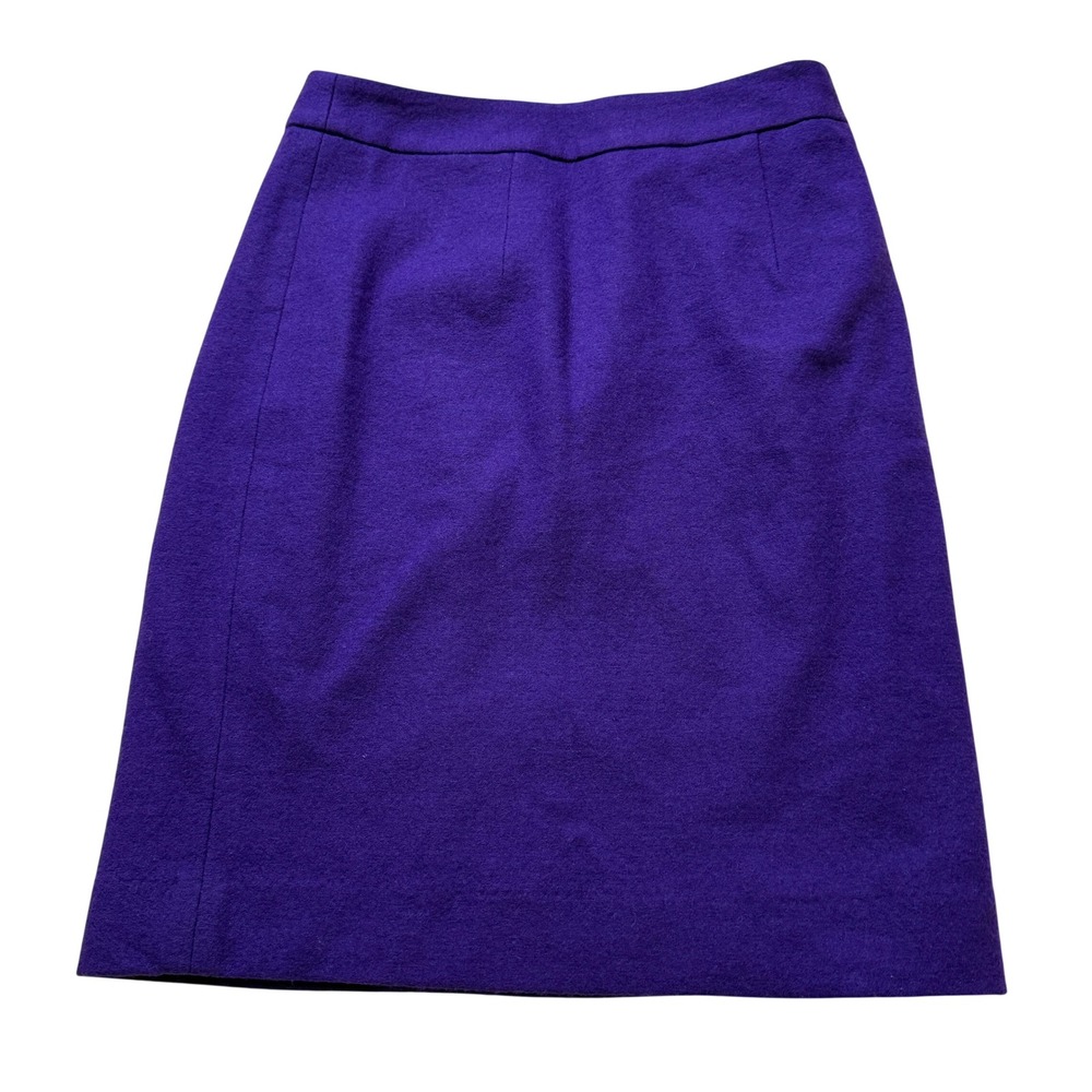 Nanette‎ Lepore Pencil Skirt Size 0 Purple Wool Vintage Made in USA 142-3604